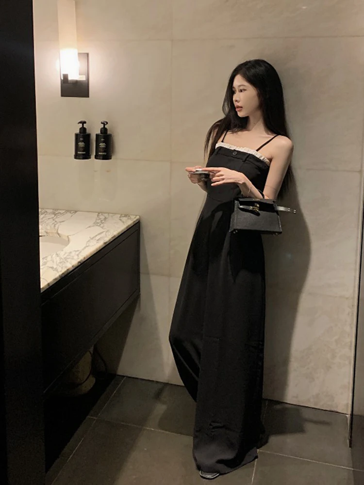 Sexy Sleeveless Y2k Casual Wide Leg Pants Jumpsuits Solid Female Aesthetic Streetwear Rompers For Women Overalls