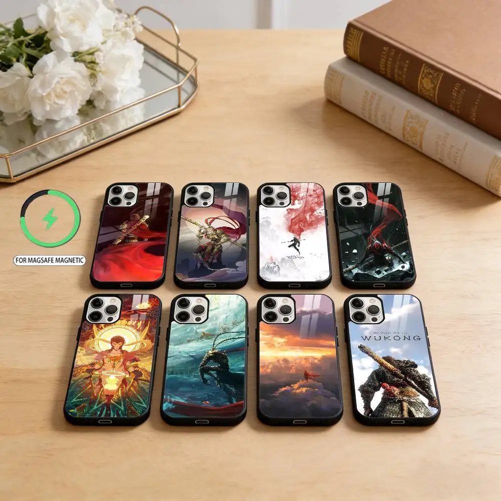 

Monkey B-Black M-Myth WukongS Phone Case For iPhone17,16,15,14,13,12,11 Plus,Pro Max Magnetic For Magsafe Wireless Charging