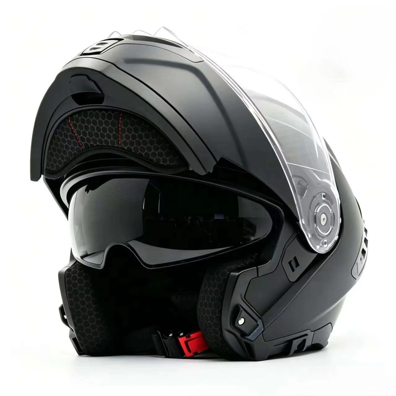 Wholesale ABS Matte Black Open Face Motorcycle Safety Helmet DOT Certified With Inner Tinted Sun Visor