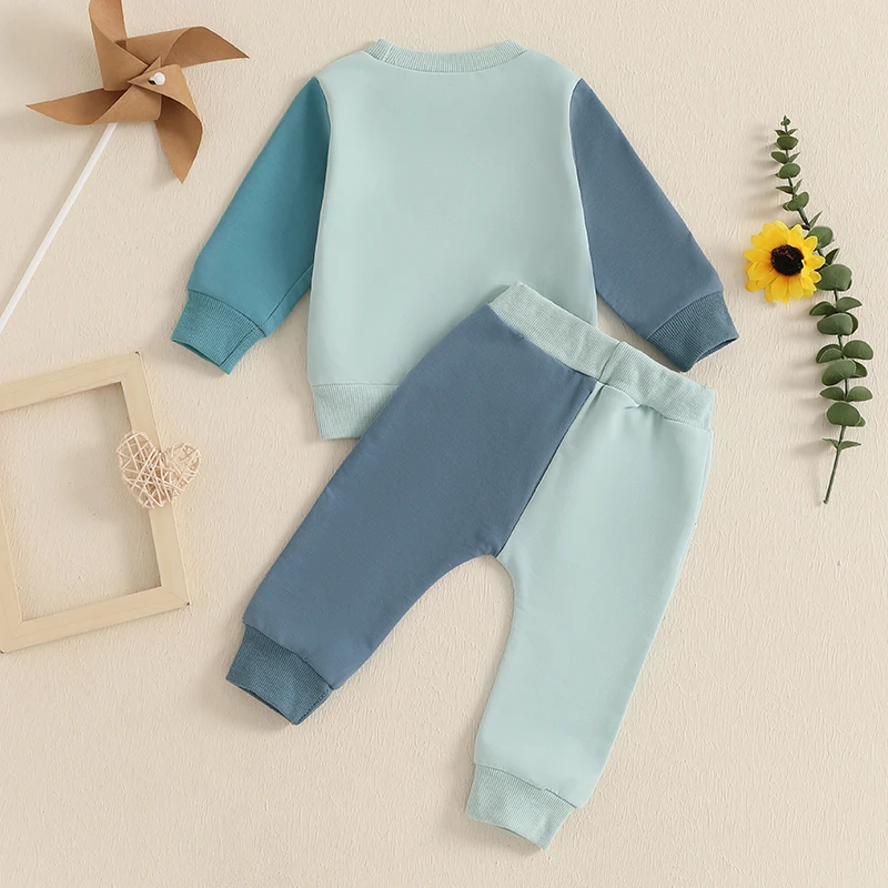 Toddler Baby Boy Fall Outfit Letter Print Long Sleeve Sweatshirt and Elastic Pants 2Piece Jogger Clothes