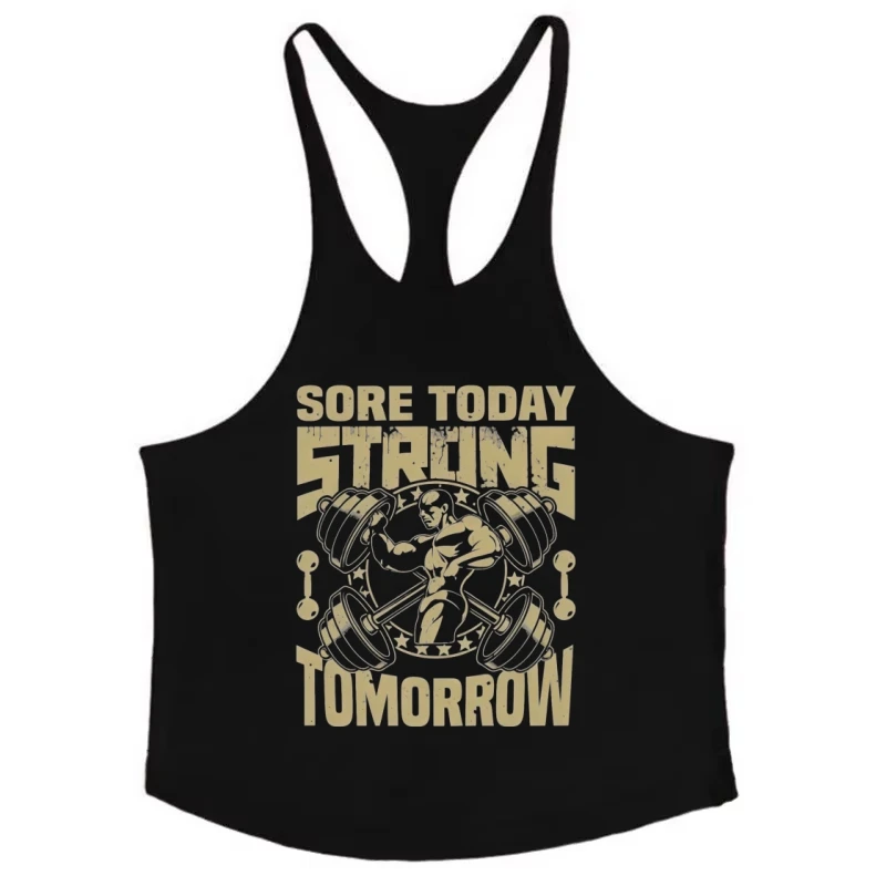 Sporty Men's Gym Stringer Vest, Fitness Workout Tank Top with Thin Straps, Quick-Dry Racerback for Muscle Building