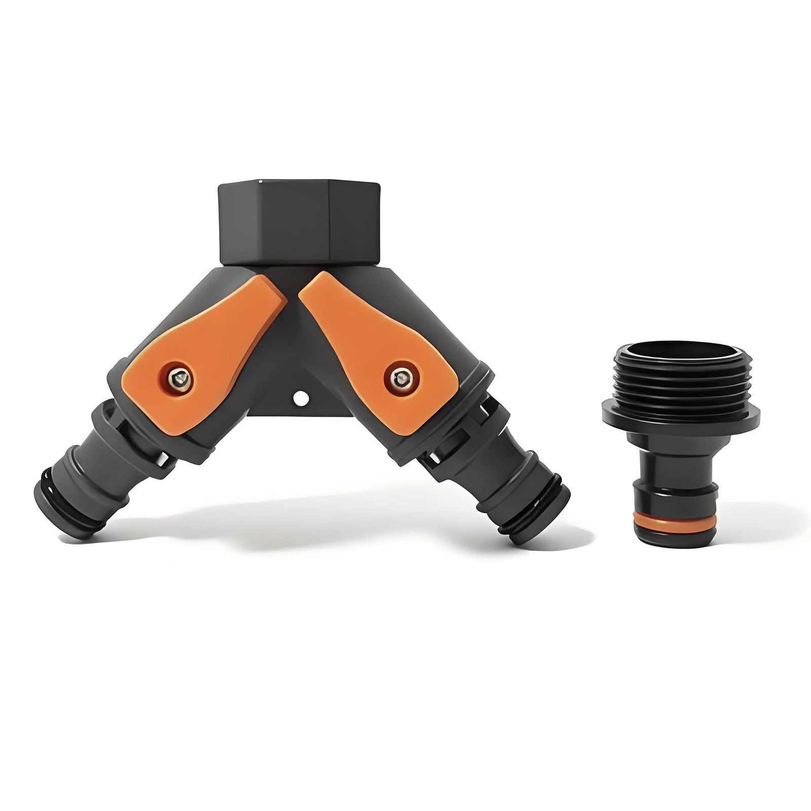 G3/4 Thread 2-way Tap Hose Water Splitter Garden Tap Y Splitter Watering Fittings Adjustable Switch Joints