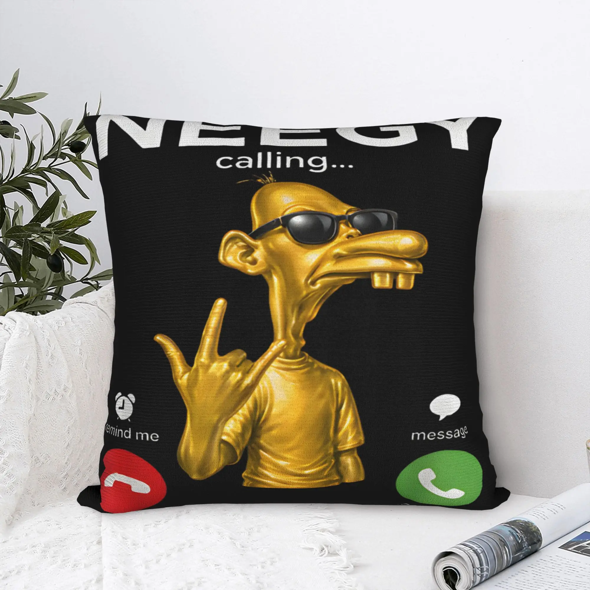 Es gibt Bewegung vor Ihrer Haustür Tung Tung Tung Sahur Meme Kissenbezüge Kawaii Kissenbezug für Wohnzimmer Stuhlkissenbezug