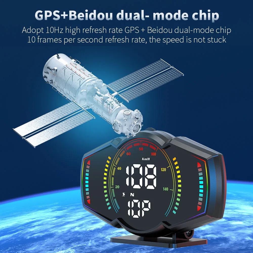 

GPS Compass Multi Functional Tester Universal Speedometer Altimeter Slope Meter Head Up Display Car HUD Alarm