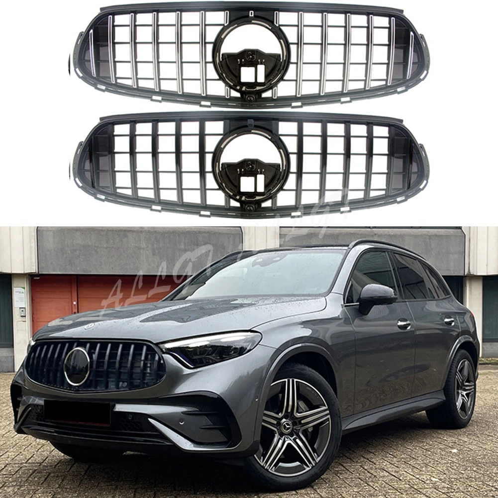 Front Racing Billet Bumper Grilles Upper Facelift Grilles For Mercedes Benz X254 GLC 220d Class 2023 2024+ Sport