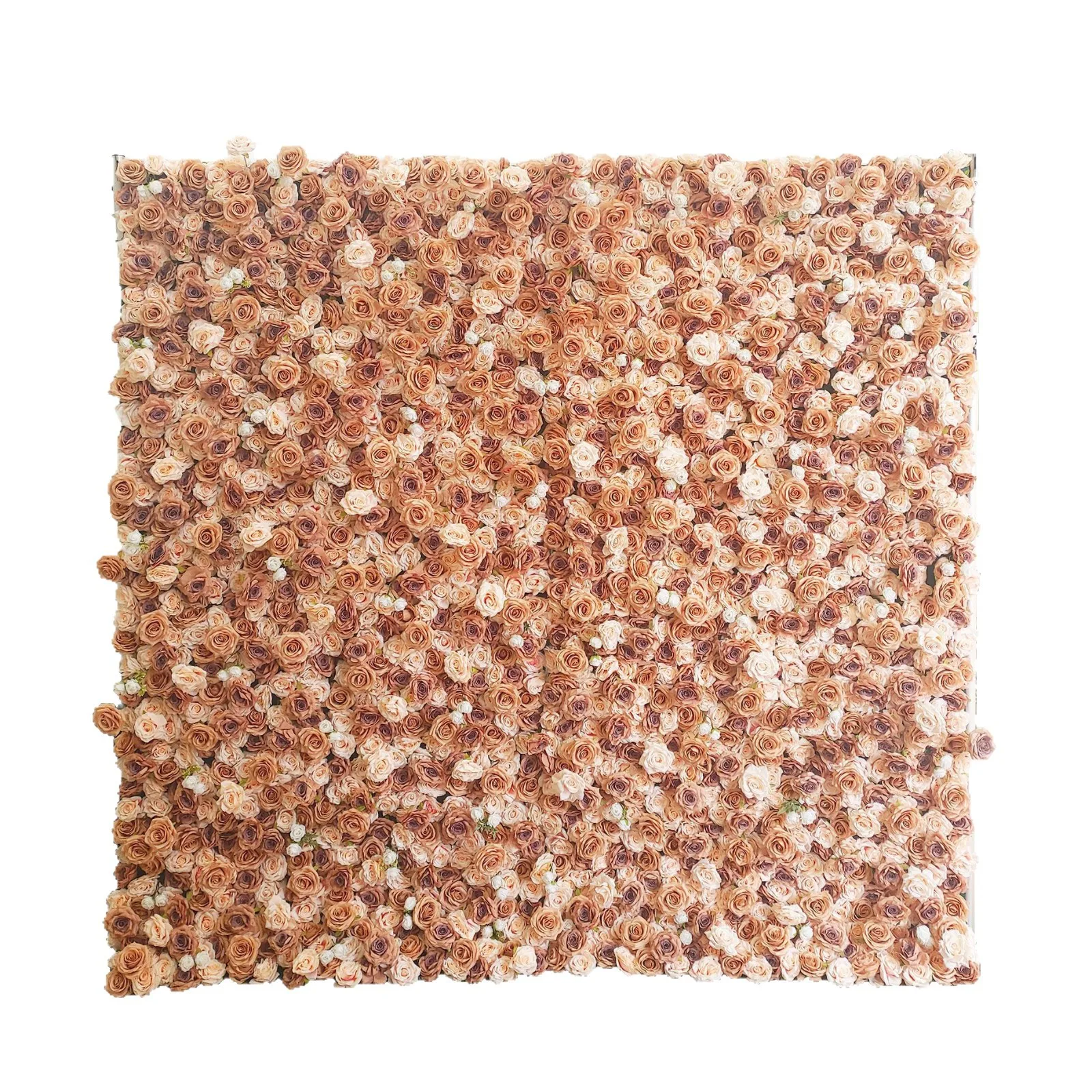 

#￥Martina Handmade Mixed Coffee Color Silk Artificial Flower Wall Custom Design Modern Waterproof Floral Art Background Fast