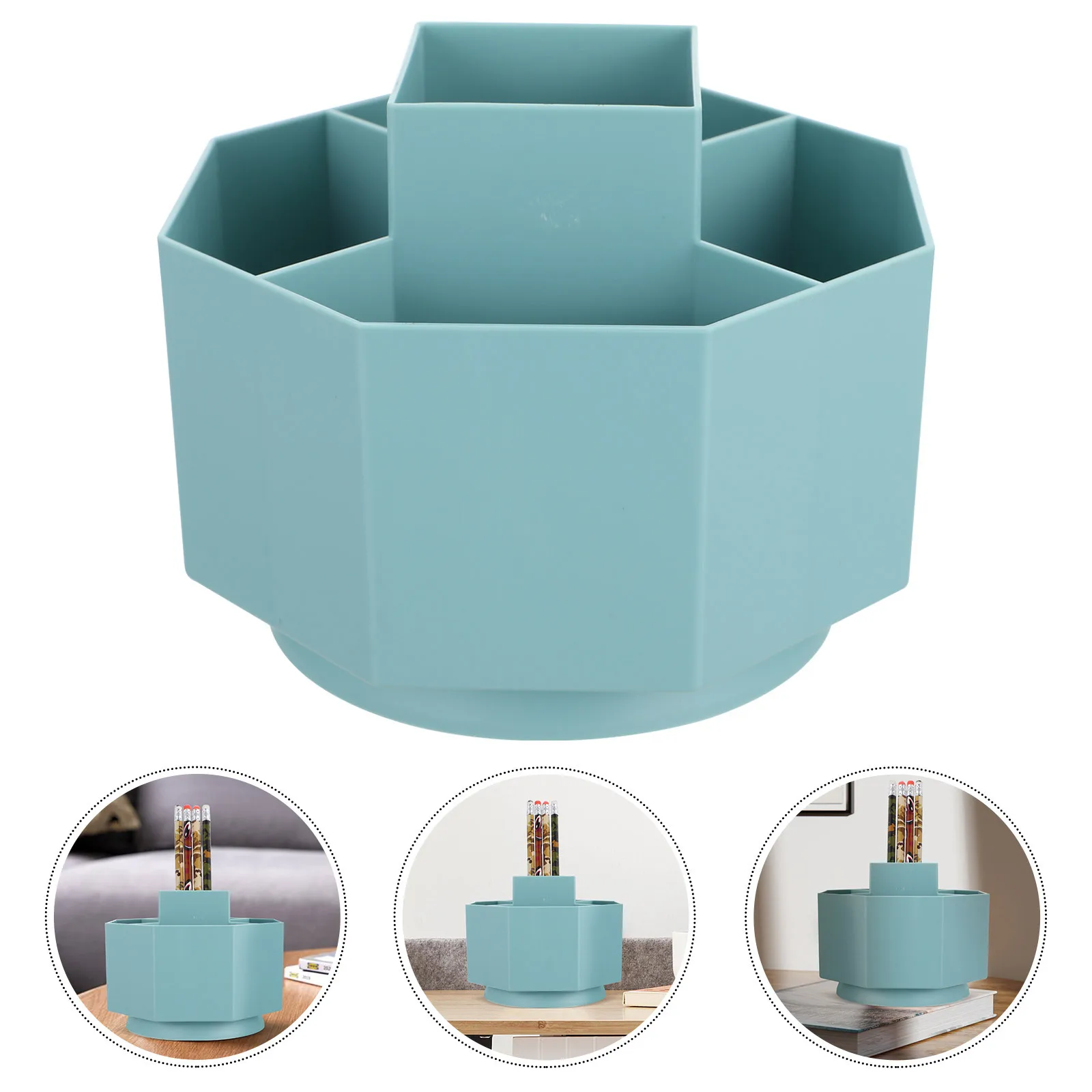 

Rotating Pen Holder Plastic Desktop Storage Box Creative Pencil Organizer Multifunctional Stationery Container Office