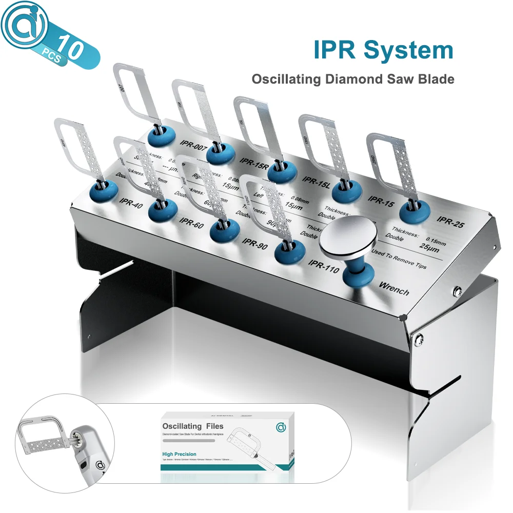 

AI-IPR Dental Orthodontic Handpiece Saw Blades for 4:1/1:1 Reduction Interproximal Stripping Contra Angle 10pcs/9pcs Mixed Size