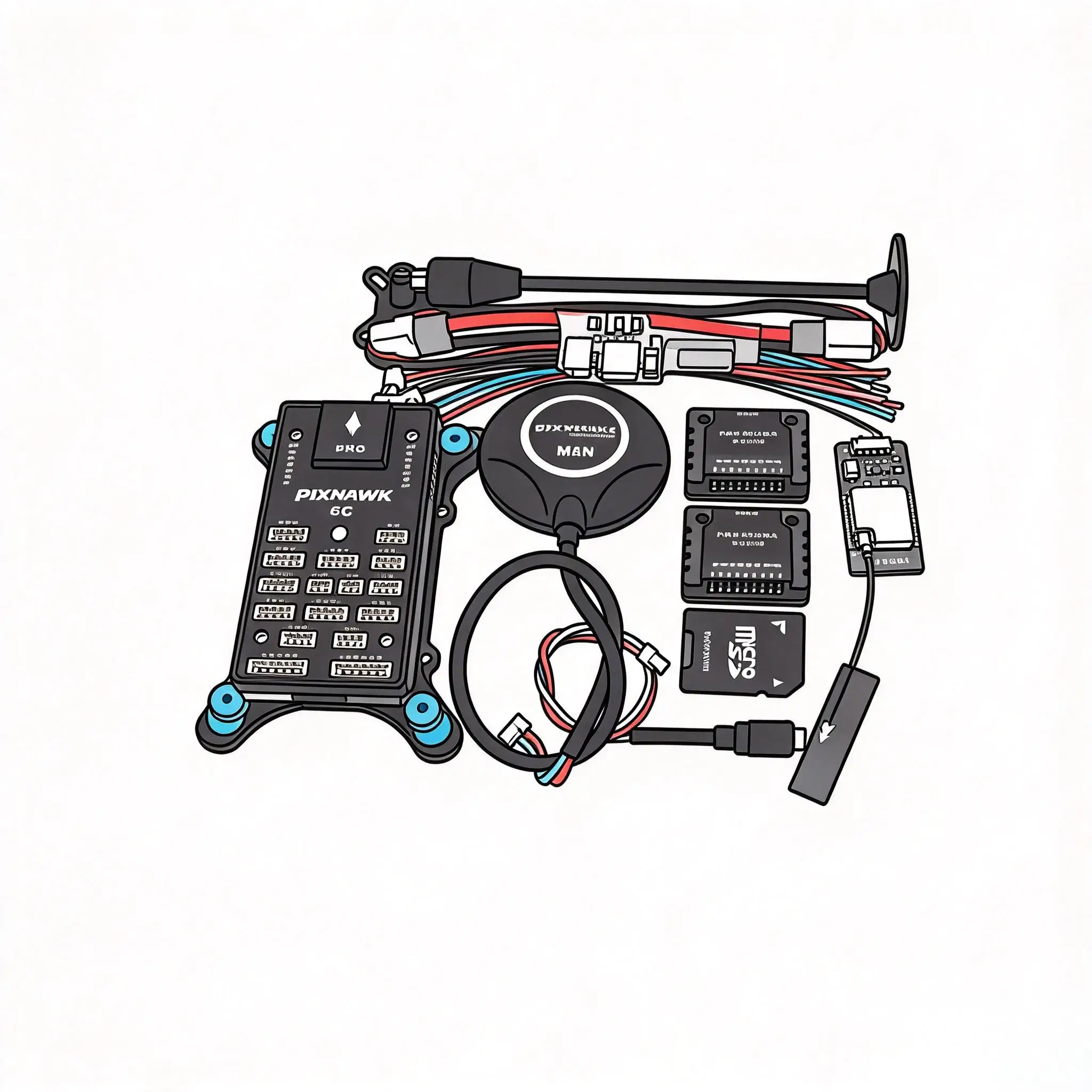 AN PIXHAWK 6C PRO FMUV6C Ardupilot PX4 32 Bit Flight Controller Autopilot with 4G SD Safety Built-in Buzzer M8N GPS WIFI V3.0
