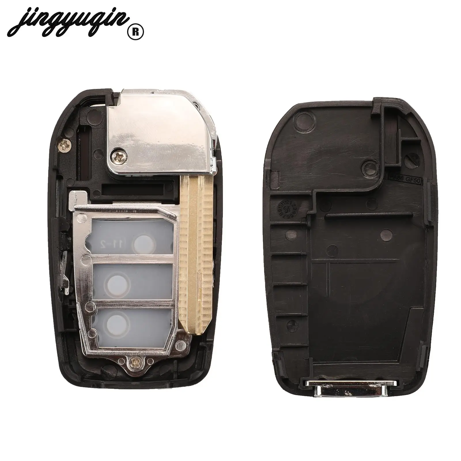 jingyuqin Modified Flip Remote Car Key Shell Case For Toyota CAMRY Corolla YARIS Vios Prado FOB 2/3/4 Buttons With TOY43 Blade