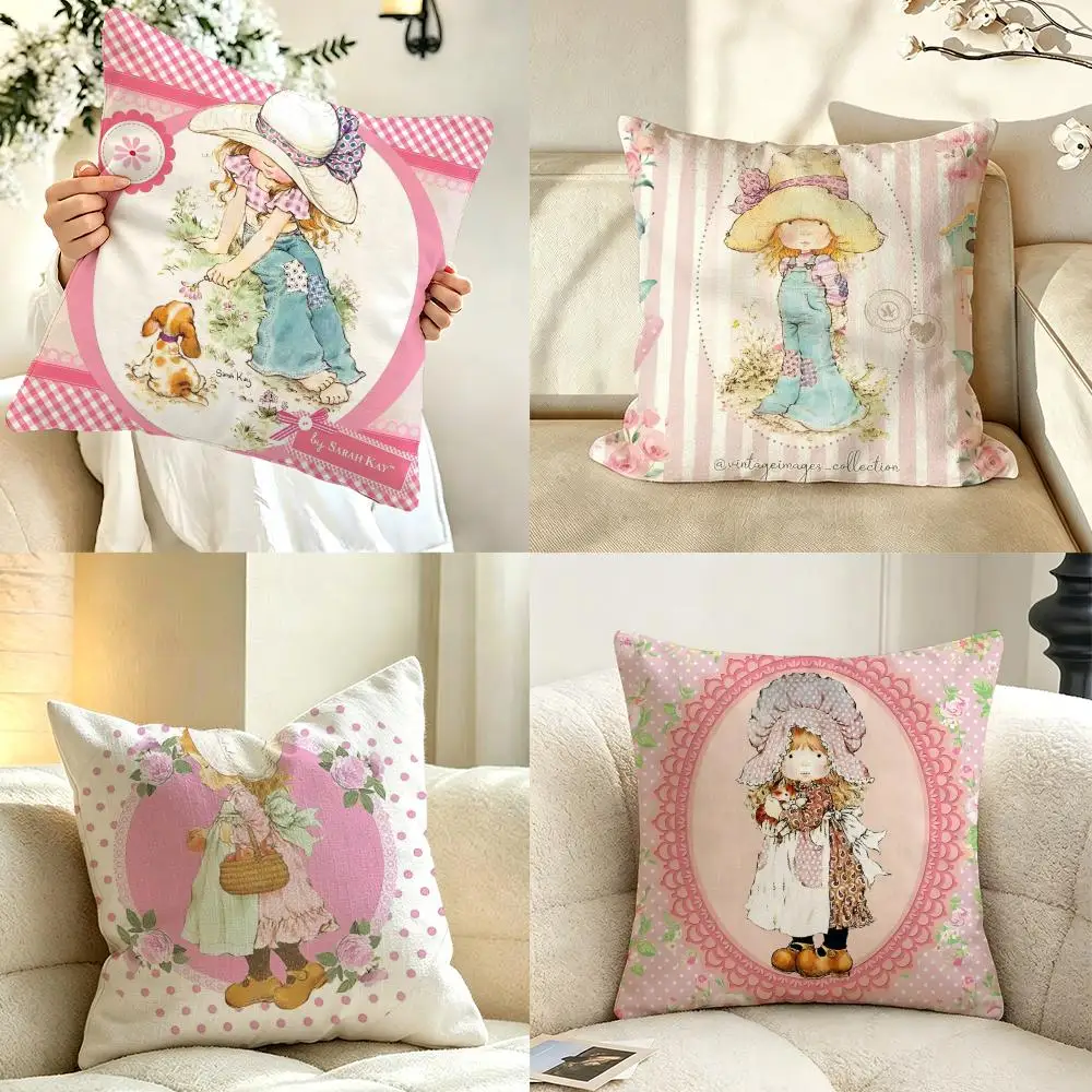 Capa de Almofada Antiacaro de Linho Art s-sarah K-Kay P-Pillow para Sofá - Novidade Quente