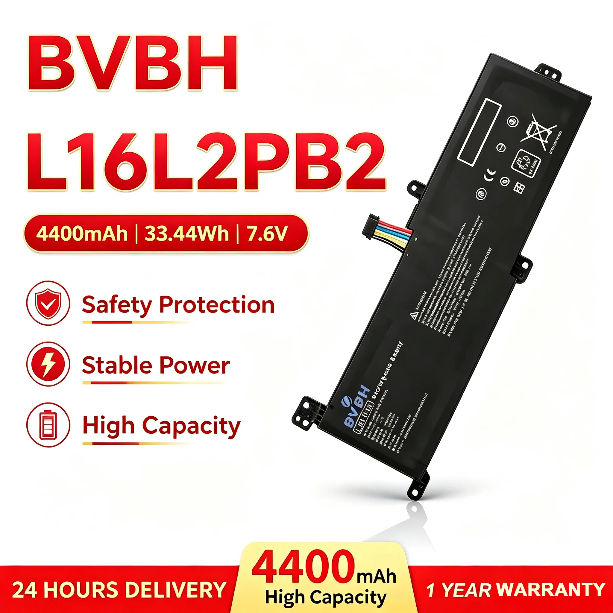 BVBH L16L2PB2 L16C2PB2/L16M2PB2 Laptop Battery for Lenovo IdeaPad 320-14AST/320-14IAP/14ISK/15ABR IdeaPad 15AST/15ISK 4400mah