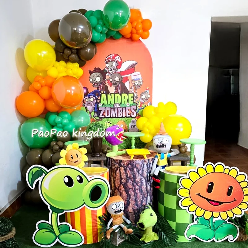مجموعة قوس بالونات على شكل لعبة Z.Zombies من Plants Vs Z.Zombies لتزيين حفلات أعياد الميلاد للأطفال مستلزمات استحمام الطفل ديكور غرفة الرسوم المتحركة