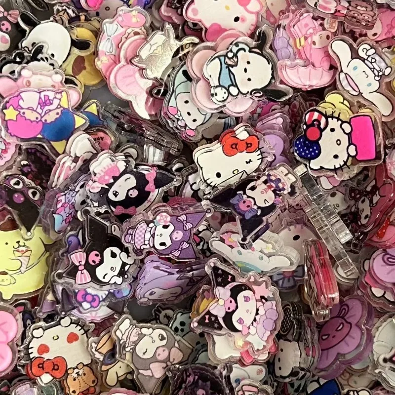 

50-100pcs 2cm Sanrio Hello Kitty Kuromi Acrylic Pendant Stitch DIY Accessories Keychain Chiikawa PP Clip Waterproof Patch Gift