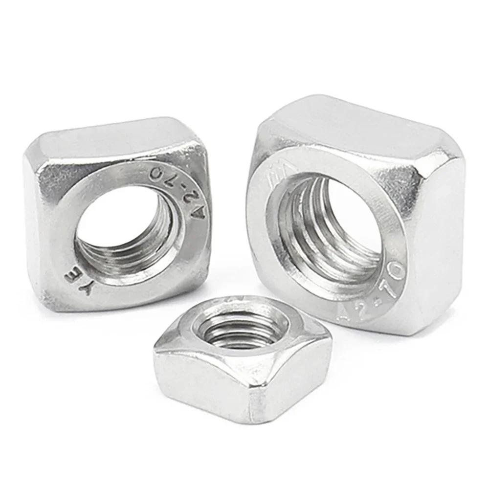 5/10/20/50pcs 304 Stainless Steel Square Nuts M3 M4 M5 M6 M8 M10 M12 Metric Nut Din557 Blind Nut for Metal Channels Furniture