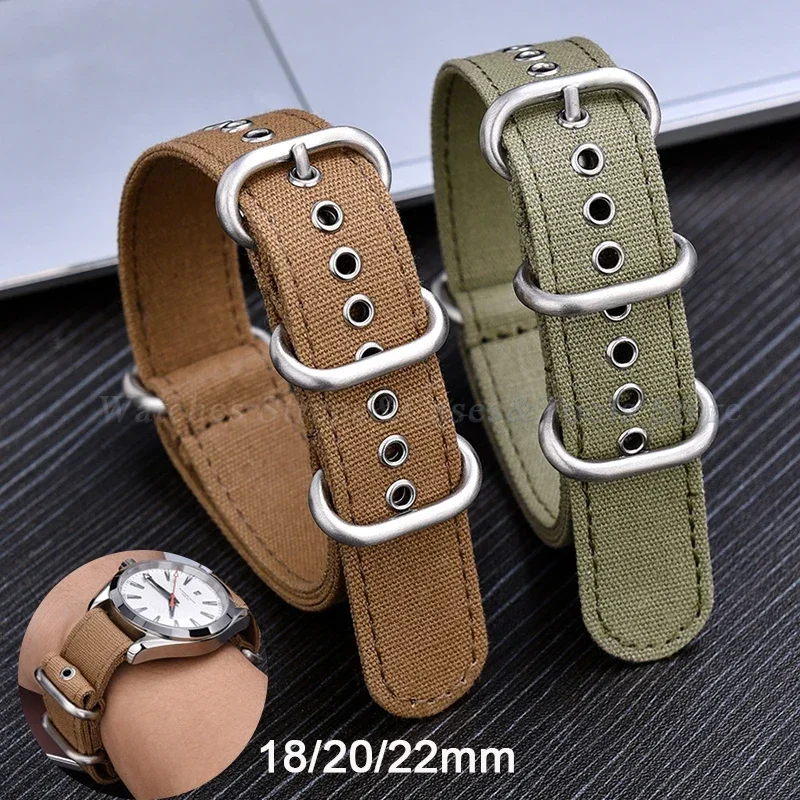 18mm 20mm 22mm Nylon Canvas Strap Band Ring Buckle for Omega Sport Universal Bracelet for Huawei Watch Gt2 Gt3 Watch Accessories