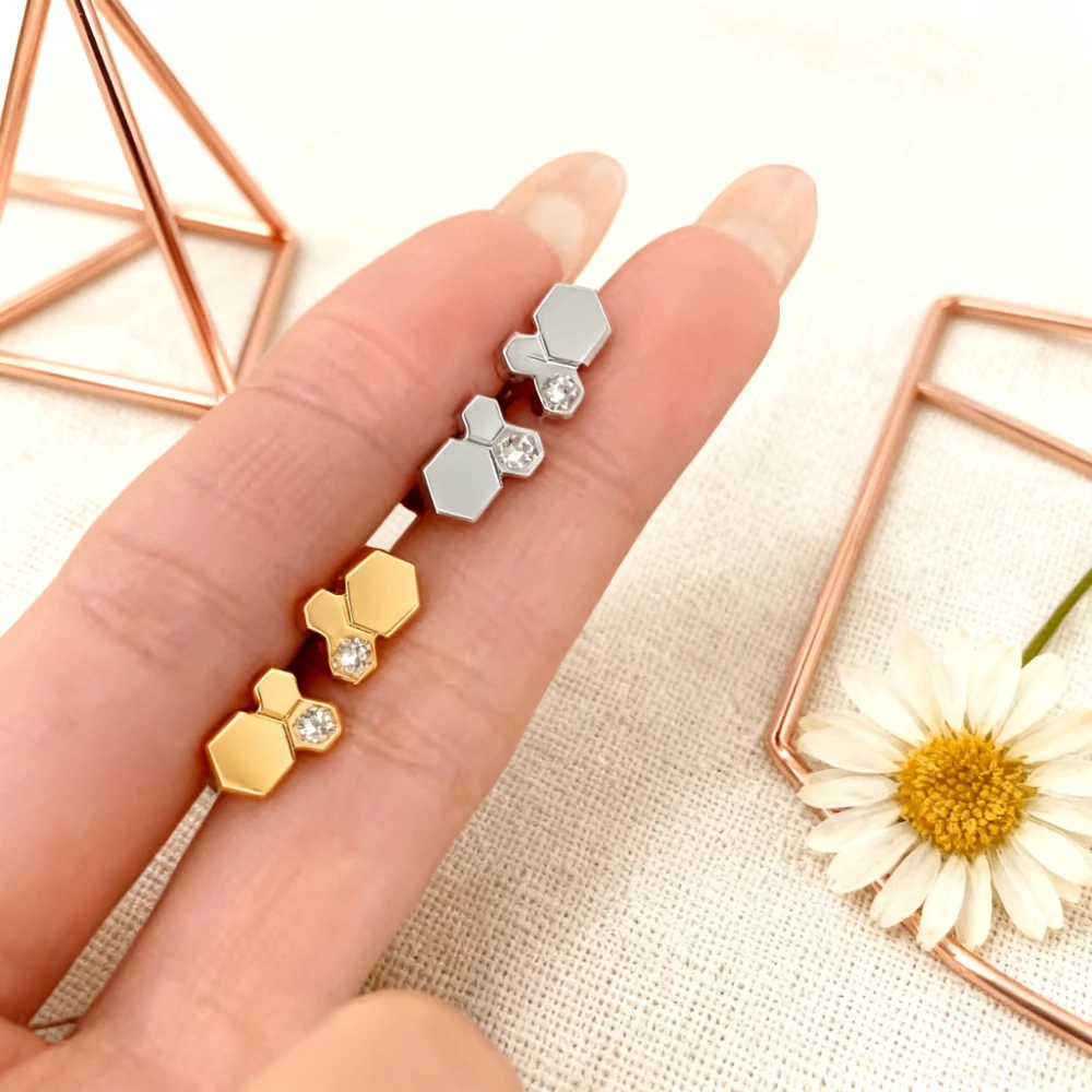 

Роскошные ювелирные изделия высокого качества, модные украшения, женские шестиугольные серьги с цирконием в виде сот, классические подарки для вечеринок и праздников