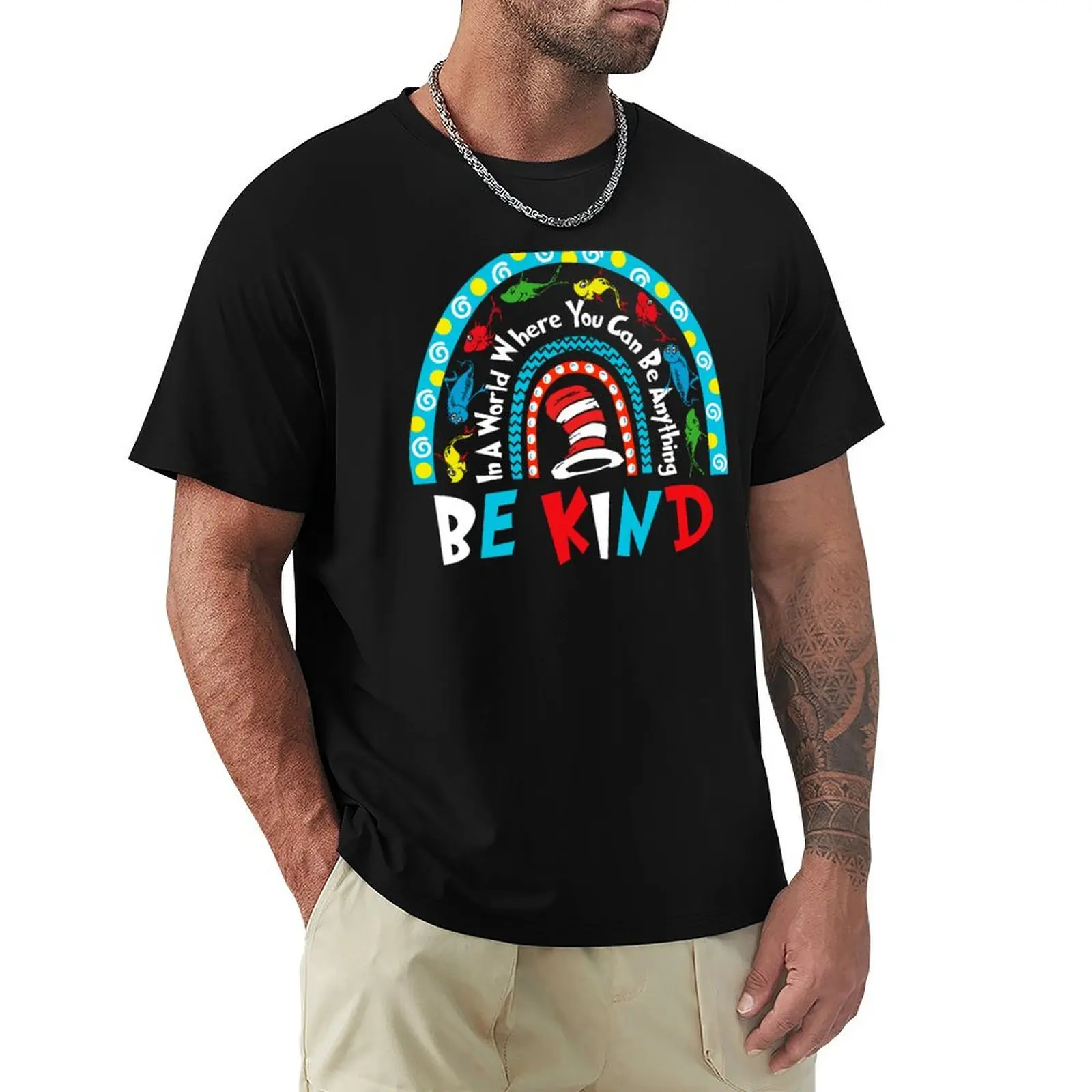 

In A World Where You Can Be Anything Be Kind Dr Seuss T-Shirt cheap stuff Anime t-shirt funny t shirts for men