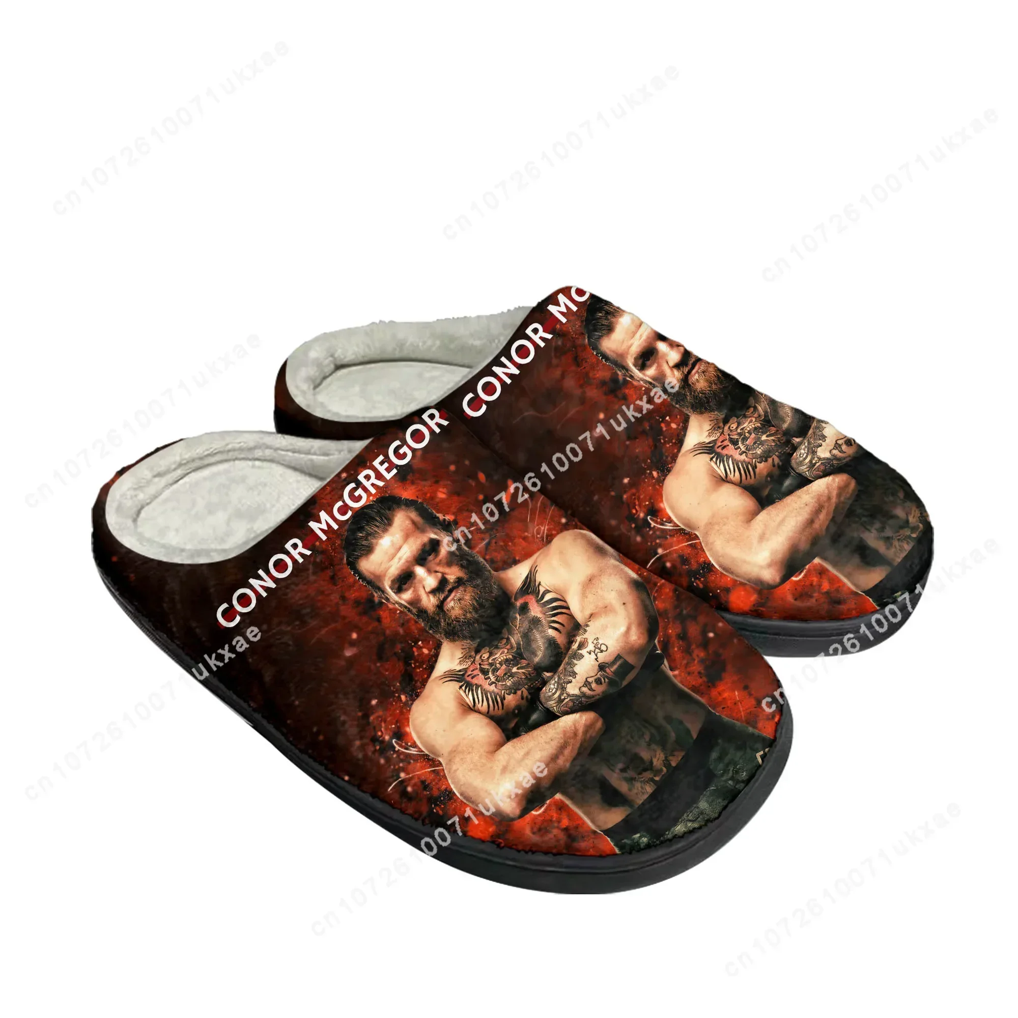 Conor McGregor Notorious Men Fans Home Cotton Slippers Mens Womens Plush Bedroom Casual Keep Warm Shoes Indoor Customized Shoe