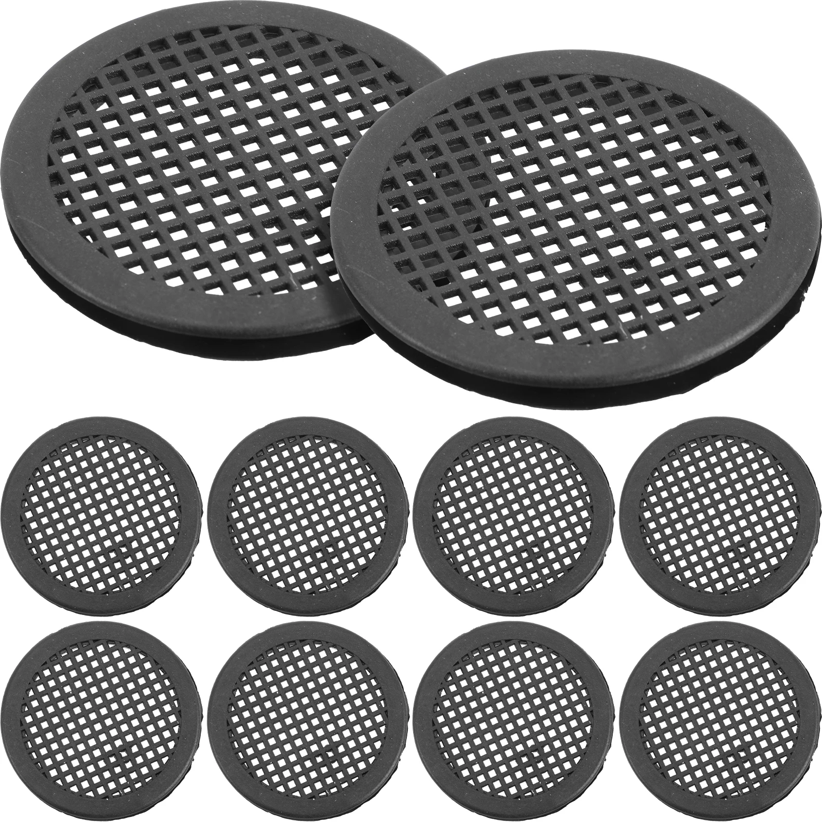 

10 Pcs Black Cabinet Vents Soffit Wardrobe Mesh Cover Furniture Vent Hole Plastic Durable PP Material Round Air Vent