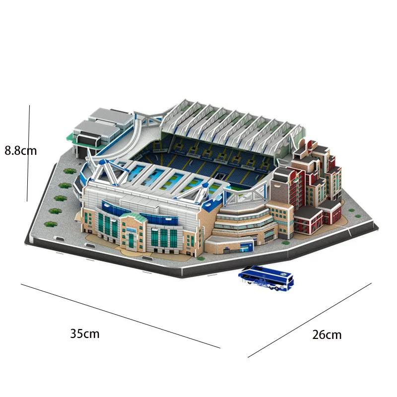 DIY Chelsea Stamford Bridge Football Stadium 3d Stereo Puzzle Model SZ