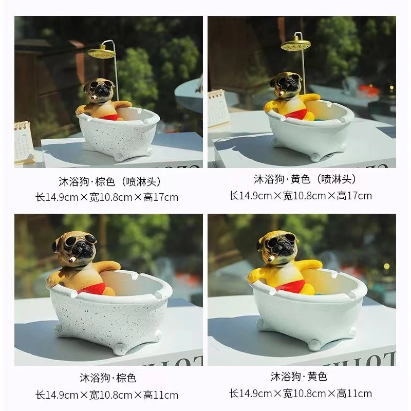 Yuba Social Dog Creative Ashtray Office Anti-fly Ash Smoke Cup Cartoon Household Living Room Decoration Ashtray Portable Ashtray