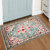 VIKAMA Faux Cashmere Carpet Boho Entry Door Mat Entry Rug Bathroom Floor Mat Small Rug Stain Resistant Washable Rug Home Decor