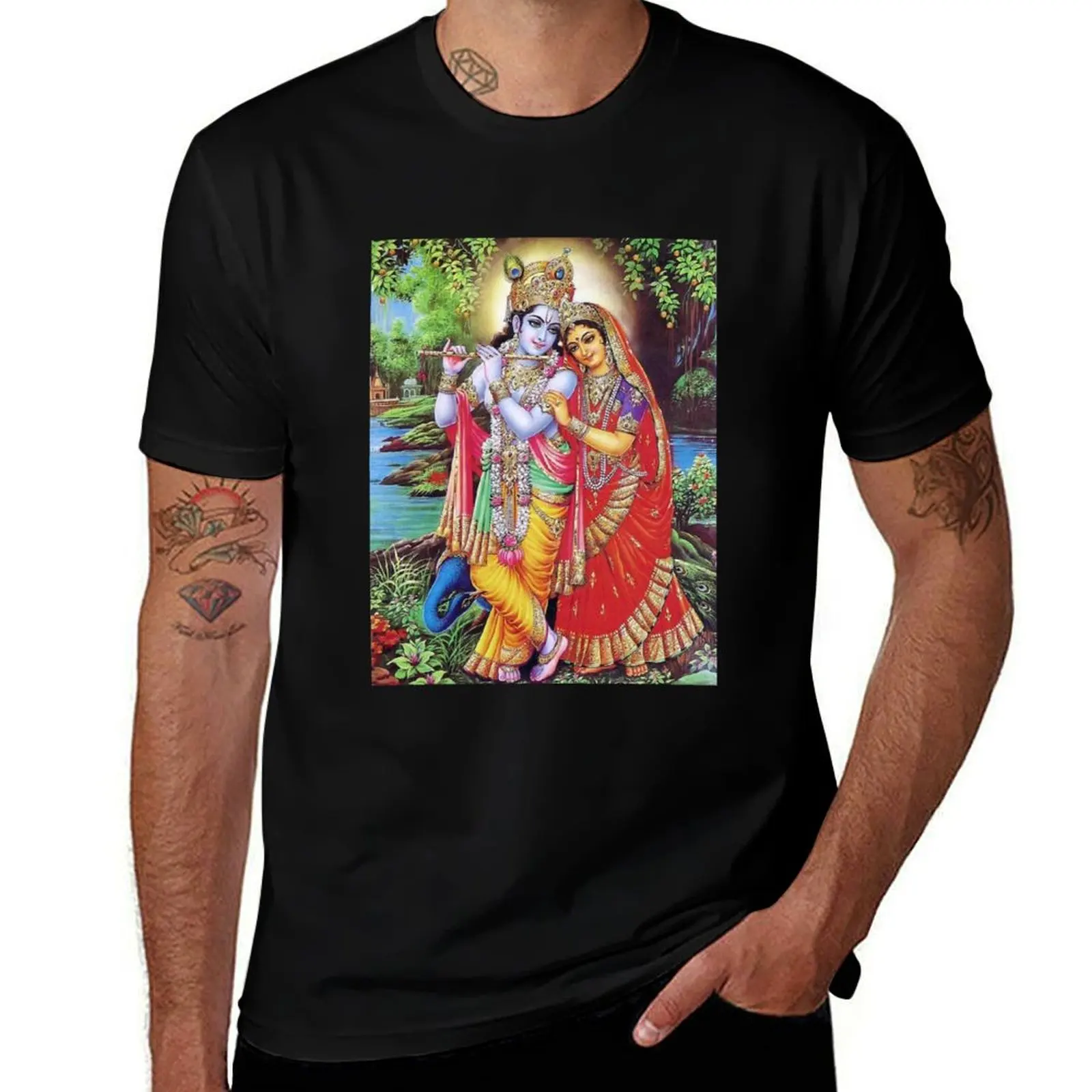 

Krishna and Radha T-Shirt man graphic t shirt man t shirts high quality luxury brand mens graphic t shirts T-Shirt