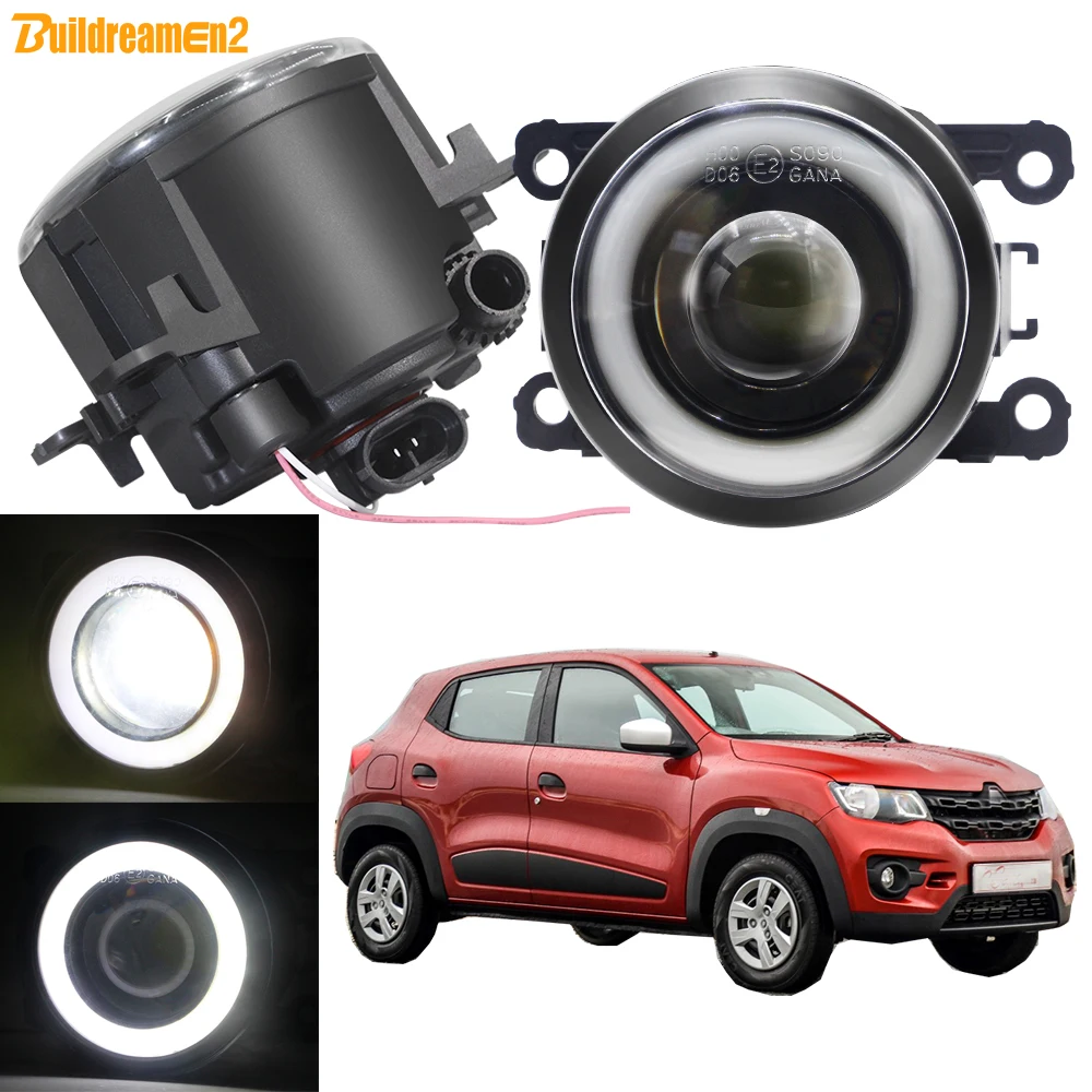 2 Pieces 30W Fog Light Angel Eye DRL H11 Car LED COB Fog Daytime Running Lamp Assembly For Renault Kwid 2015 2016 2017 2018 2019