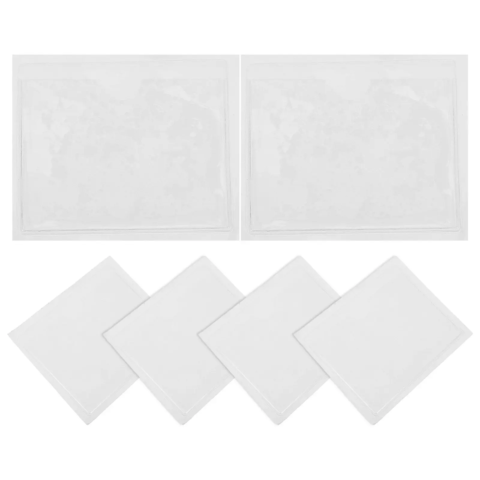 

6Pcs Adhesive Card Pockets for Index Cards Self Sticking Transparent File Organizer 10x8cm Desktop Study Office School Document