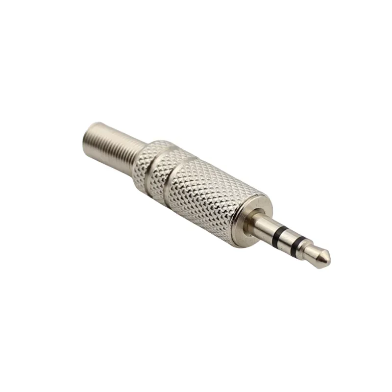 5pcs 3.5mm Plug Connector Stereo Metal 3Poles 3.5 Plug & Jack Adapter With Spring Solder Wire Terminals