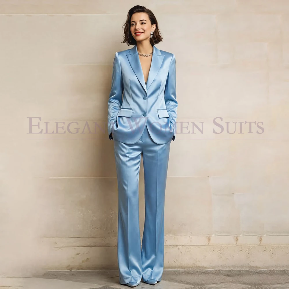

Trendy Women's Suits Luxury Single Breasted Blazer Fashion Peak Lapel Slim Fit 2 Piece Jacket Pants Sets Outfits Costume