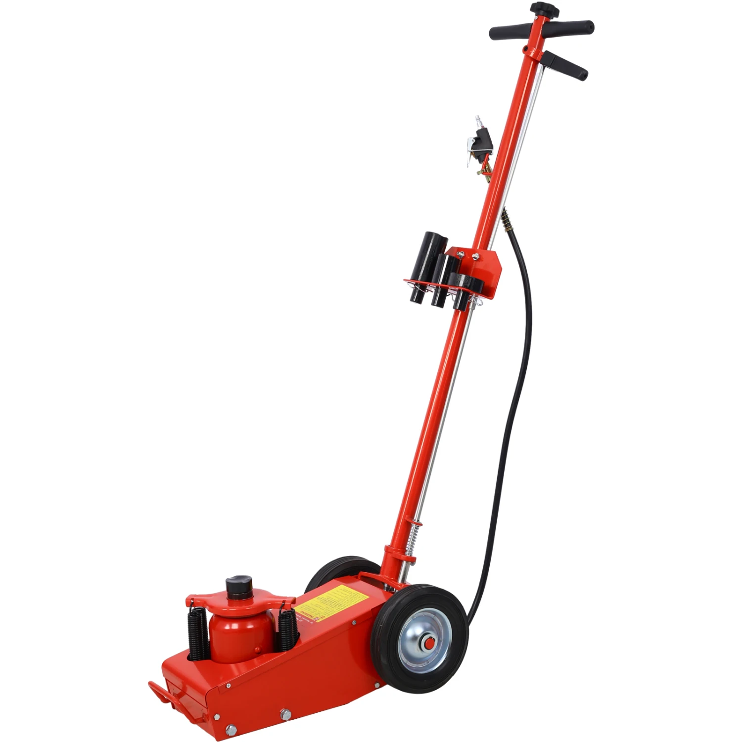 22 Ton Hydraulic Floor Jack Air-Operated Axle Bottle Jack with Extension Saddle Set Wheels, Red