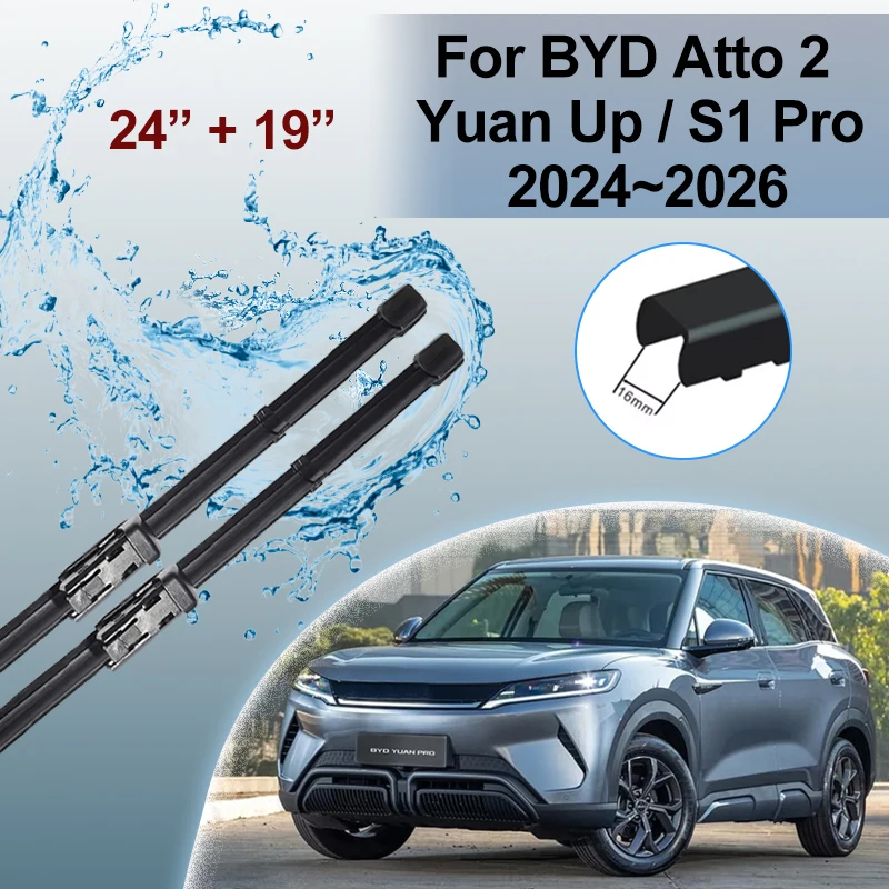 

Car Wiper Blades For BYD Atto 2 Yuan Up Pro BYD S1 Pro SC3E 2024 2025 2026 Front Windshield Wipers Blade Parts Car Accessories