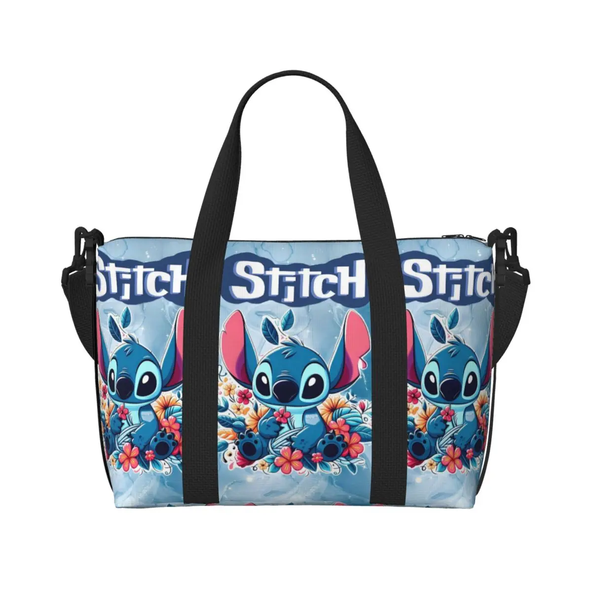 

Custom Large Stitch Anime Printed Tote Bag Women Kawaii Cartoon Design Shopping Shoulder Beach Gym Travel Bag
