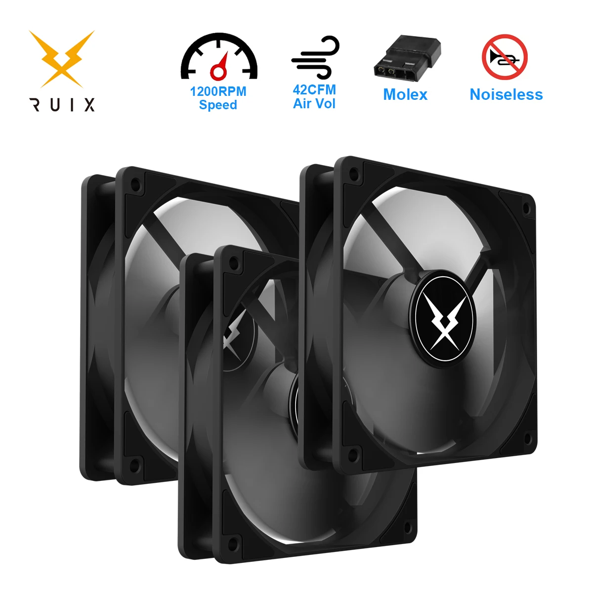 

Корпусный вентилятор Ruix S1, низкий уровень шума, напряжение питания 12 В, охлаждение компьютера, вентилятор 120 мм, простая установка, простой стиль, вентилятор для игрового корпуса