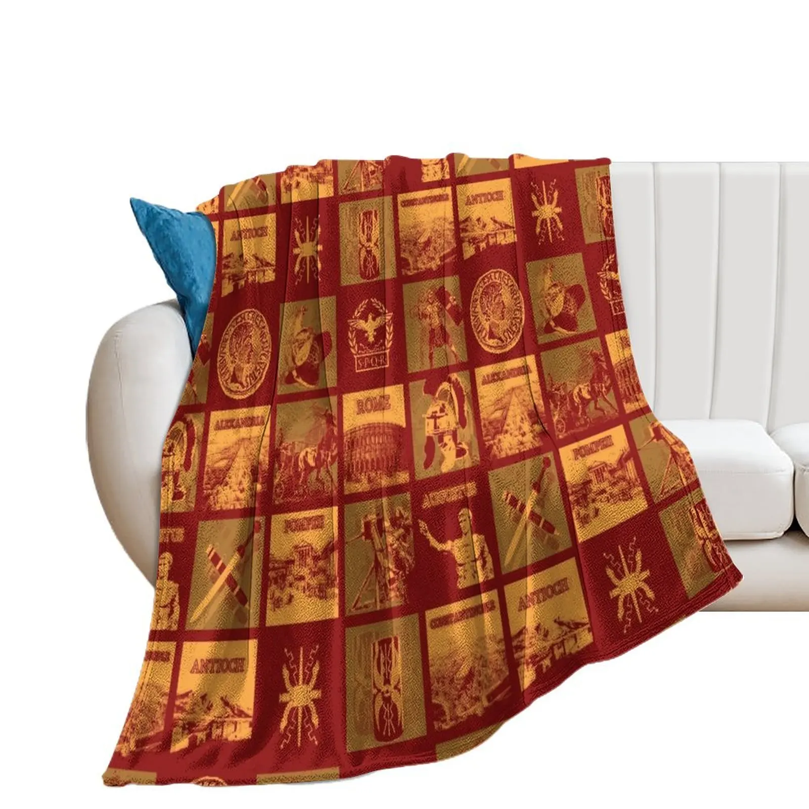 

Roman Empire collage Throw Blanket Furry Hairy Thin Blankets