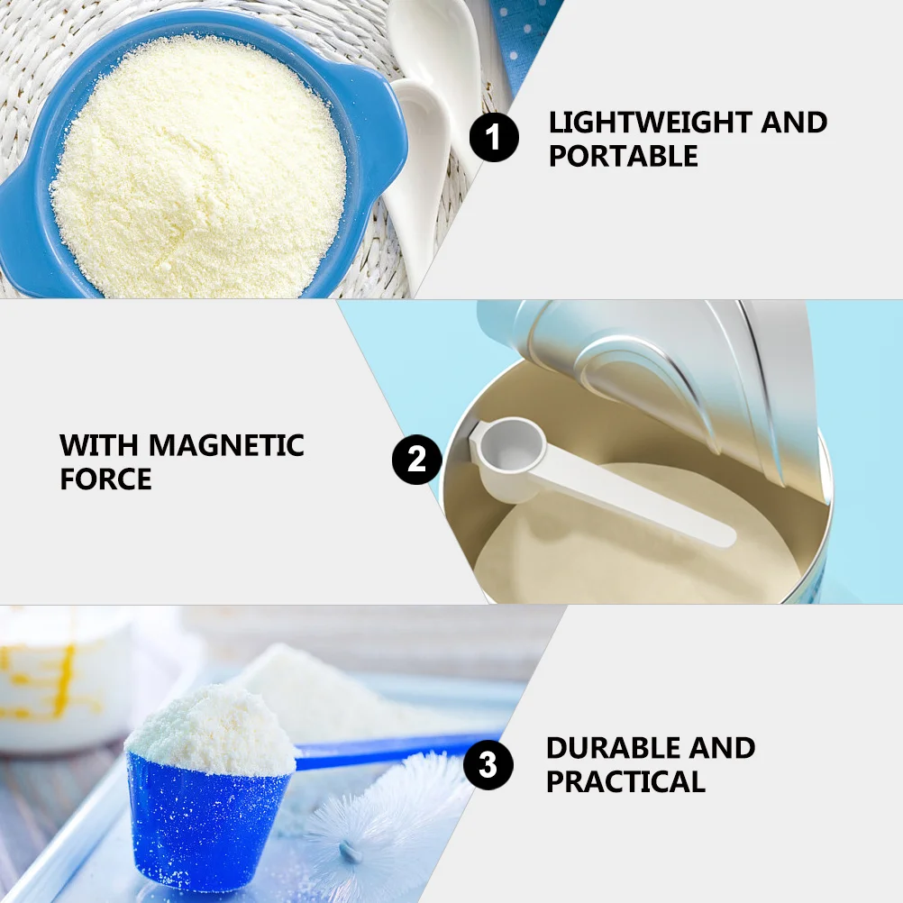 

2pcs Milk Powder Spoons Plastic Measuring Scoops For Baby Formula Protein Glucose Powder Magnetic Reusable Kitchen Gadget
