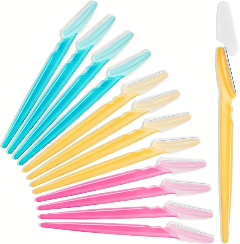 

12 Pcs Eyebrow Razor, Dermaplaning Tool for Face & Eyebrows, with Precision Cover, for Women & Men