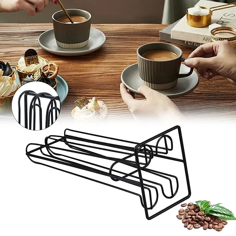 Vertical Coffee Capsule Holder 28 pcs Metal Office Coffee Pod Stand Household Kitchen Desktop Storage Rack