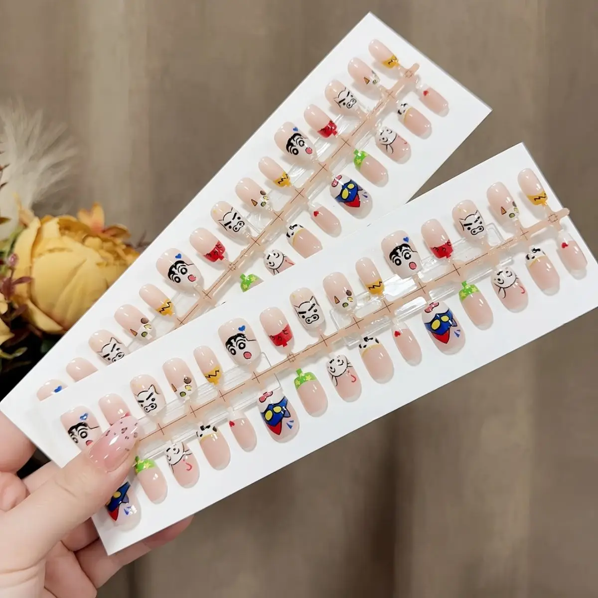 Handmade nail art - short style cute new character cartoon anime finger nail stickers for kids view 5