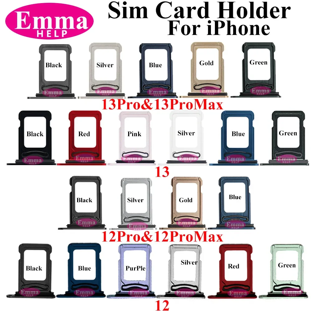 10pcs Dual / Single Sim Tray Card Holder Slot for iPhone 15 Plus 14 Pro 12 13 11 Max X XR XS Sim Nano Adapter Drawer Fix Par