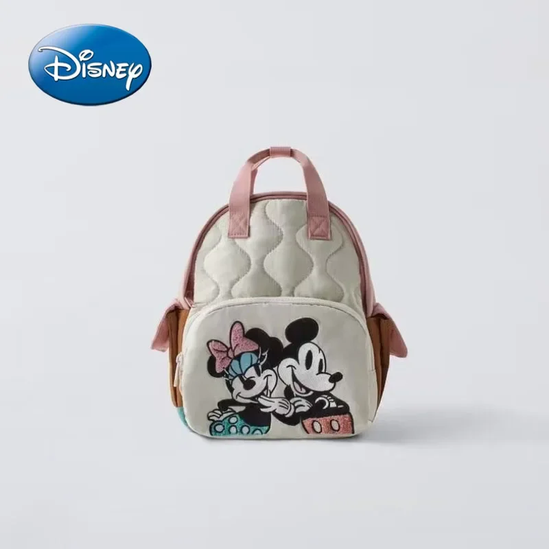 Disney 2025 Cartoon Mickey Mouse and Minnie New Children's Backpack Mini School Bag Cute Crossbody Bag for Boys and Girls