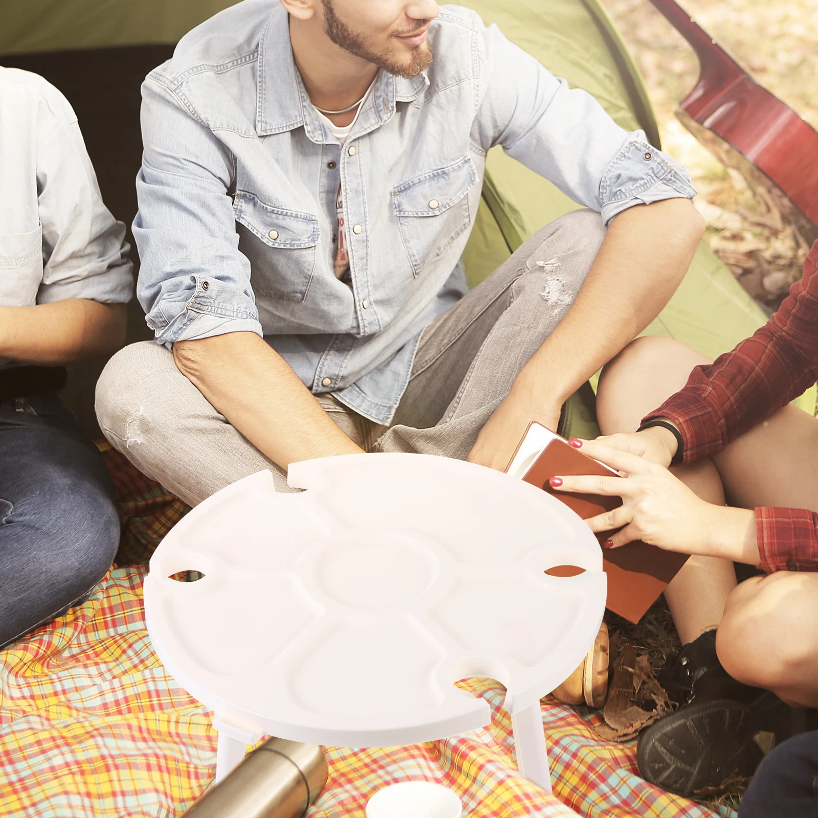 

Folding Wine Table Picnic Small Patio Tables Camping Foldable Outdoor for Outdoors