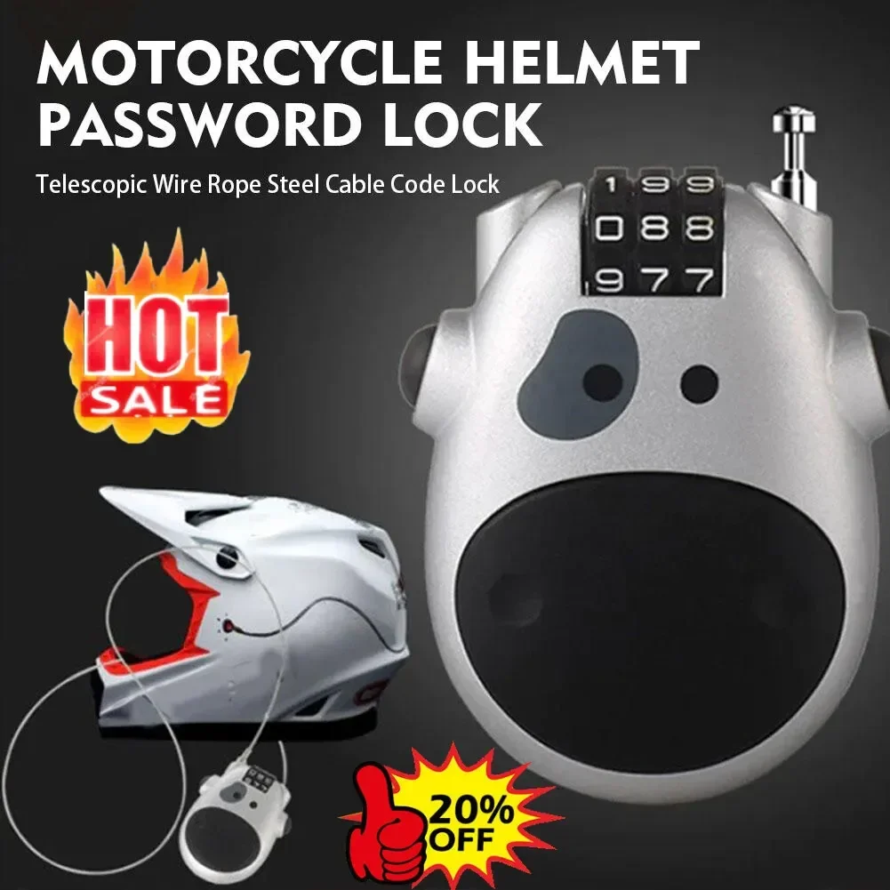 

Helmet Coded Lock Portable Bicycle Motorcycle Anti-theft Lock Anti-theft Password Wheel Locking Tool