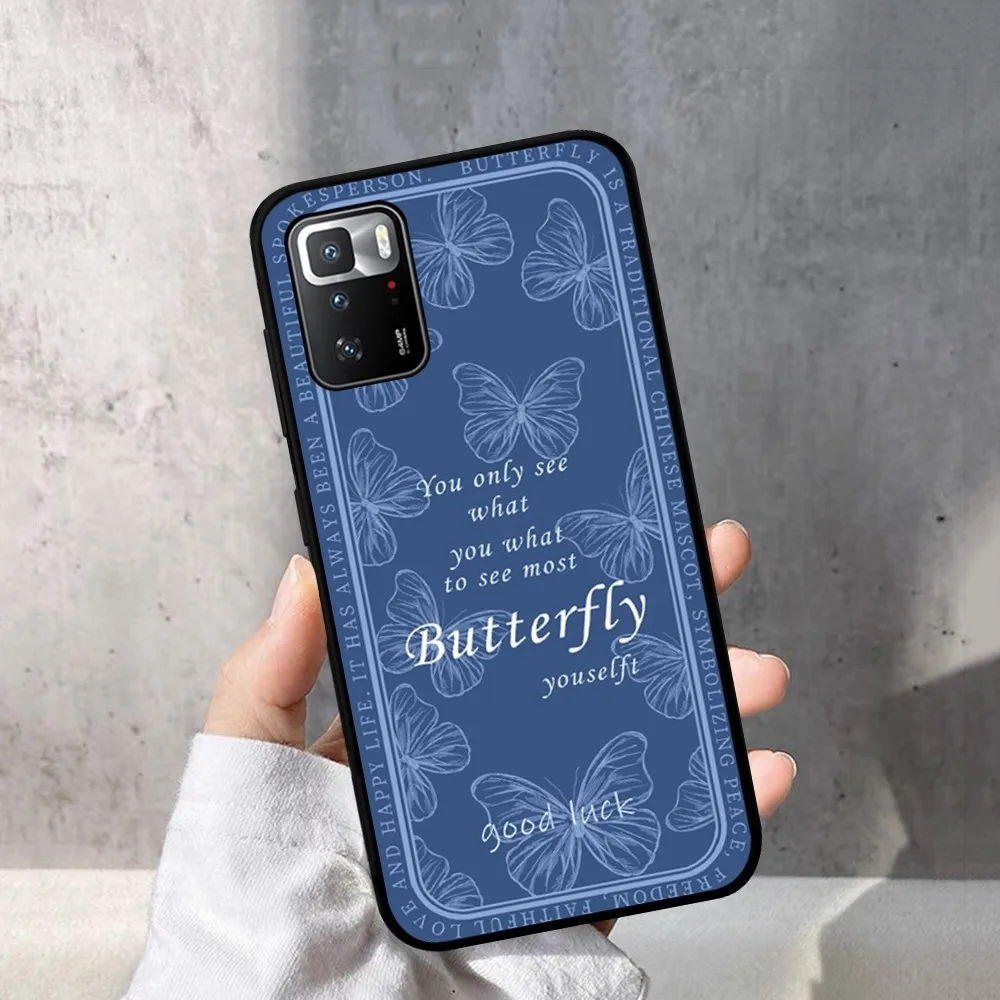 Colorful Butterfly Phone Case For Redmi Note 4 X 5 A 6 7 8 T 9 9S 10 11 11S 11Epro Poco M3 pro