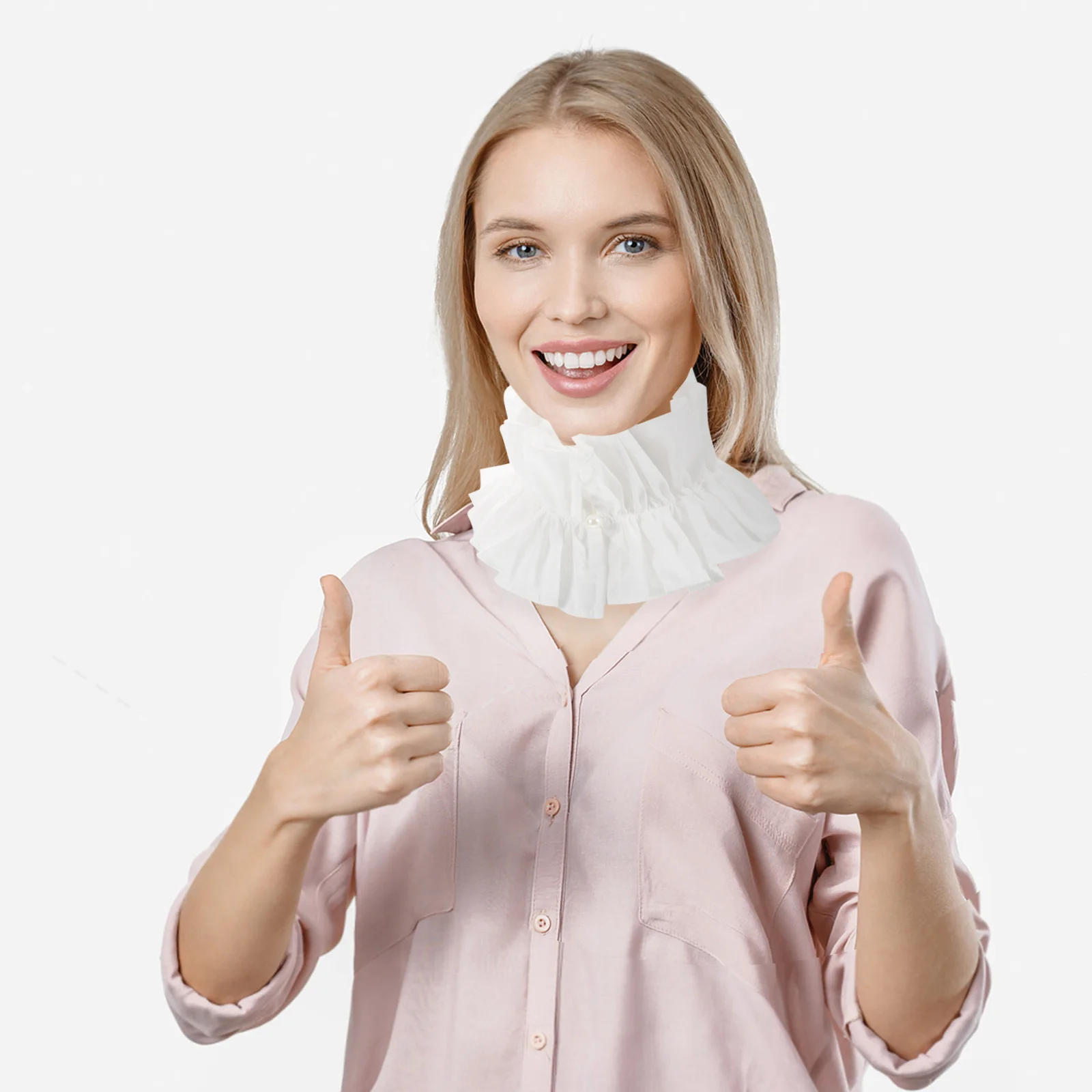 

Vintage Inspired Ruffle Collar for Women Elegant Detachable Cotton False Collar French Style Pleated Neck Accessory for Formal