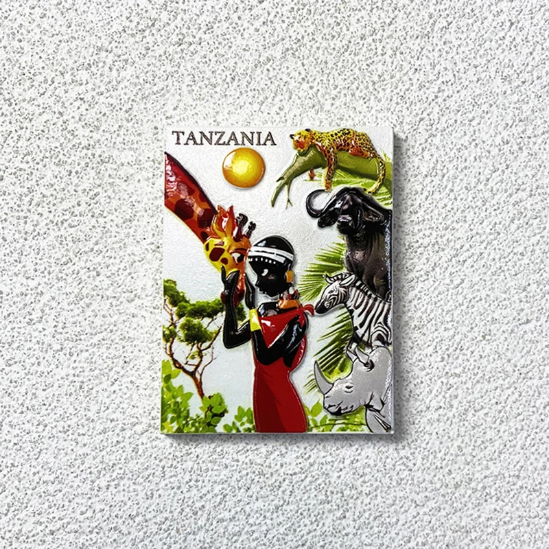 Tanzania Tourism souvenirs Home decoration Items Collection Arts and Crafts Gifts Humanities, animals 3D stereo refrigerator mag