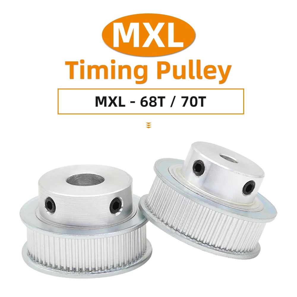 MXL 68T 70T Belt Pulley Bore 8/10/12/14/15 mm Alloy Pulley Teeth Pitch 2.032 mm BF Shape For Width 6/10/15 mm MXL Timing Belt