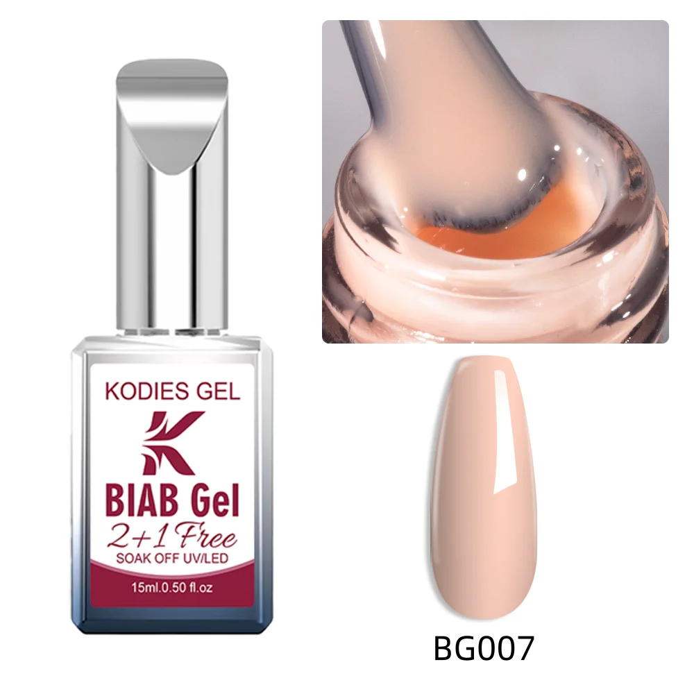 KODIES GEL Biab Builder Nagelgel in een flesje, HEMA-vrij, TPO-vrij, gel nagellak, manicure, semi-permanente UV nagelkunst, nagelverlenging